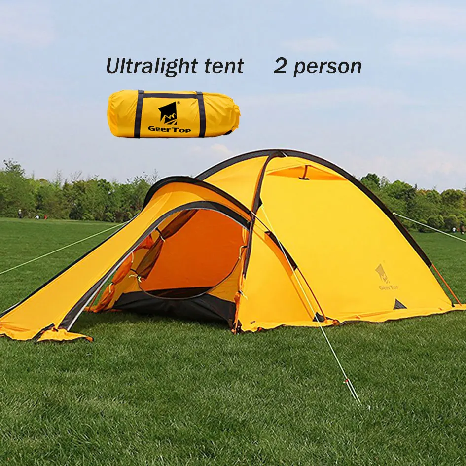 

Two-person Lightweight Mountaineering Tent Wild Survival Winter Camping Windproof and Rainproof Double-layer Outdoor Tents