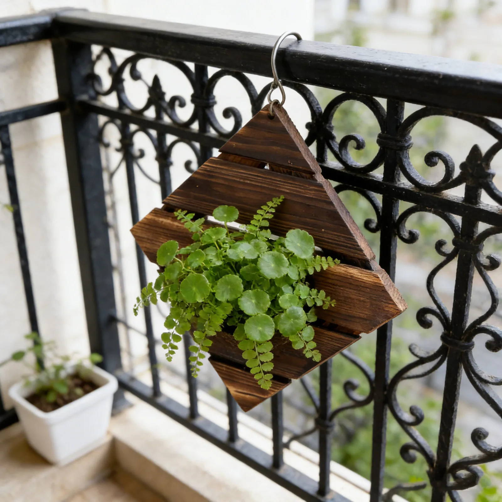Фото Деревянная настенная доска для растений Fern Mounting Board, вертикальный кашпо в деревенском стиле, декор для гостиной, настенный держатель для комнатных растений 10x10 №5