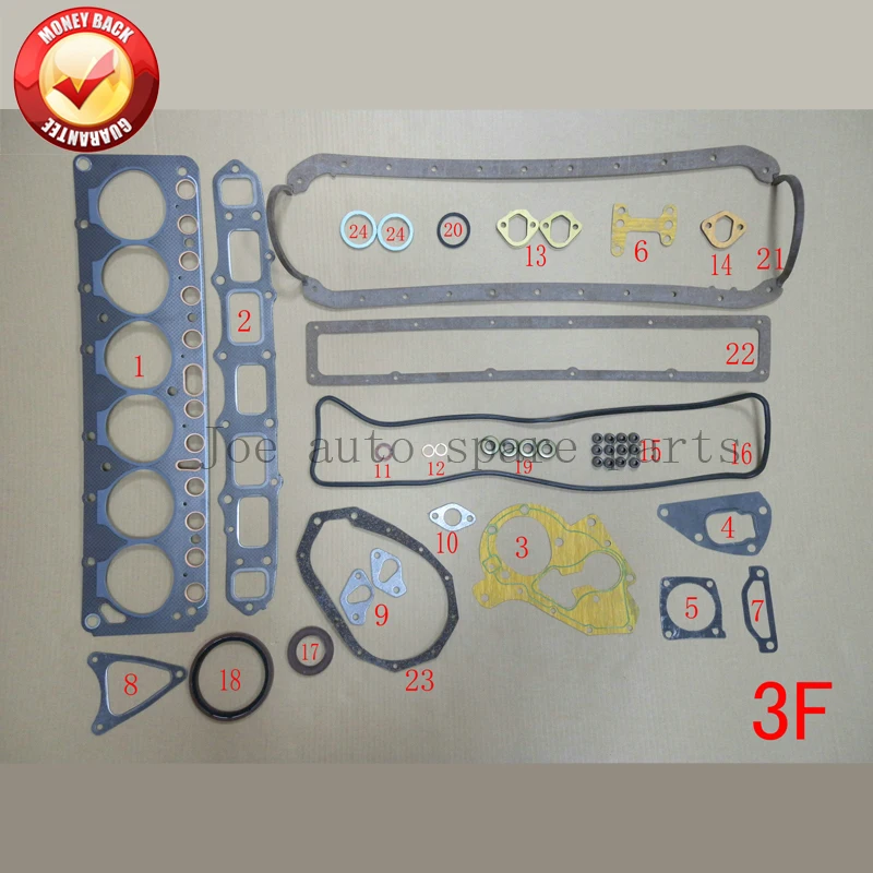 

Комплект прокладок двигателя 3F, для Toyota LAND прогулок, 1984-1989, 04111-61057, 3956CC, 4,0 л, 04111-61054, 04111-61052