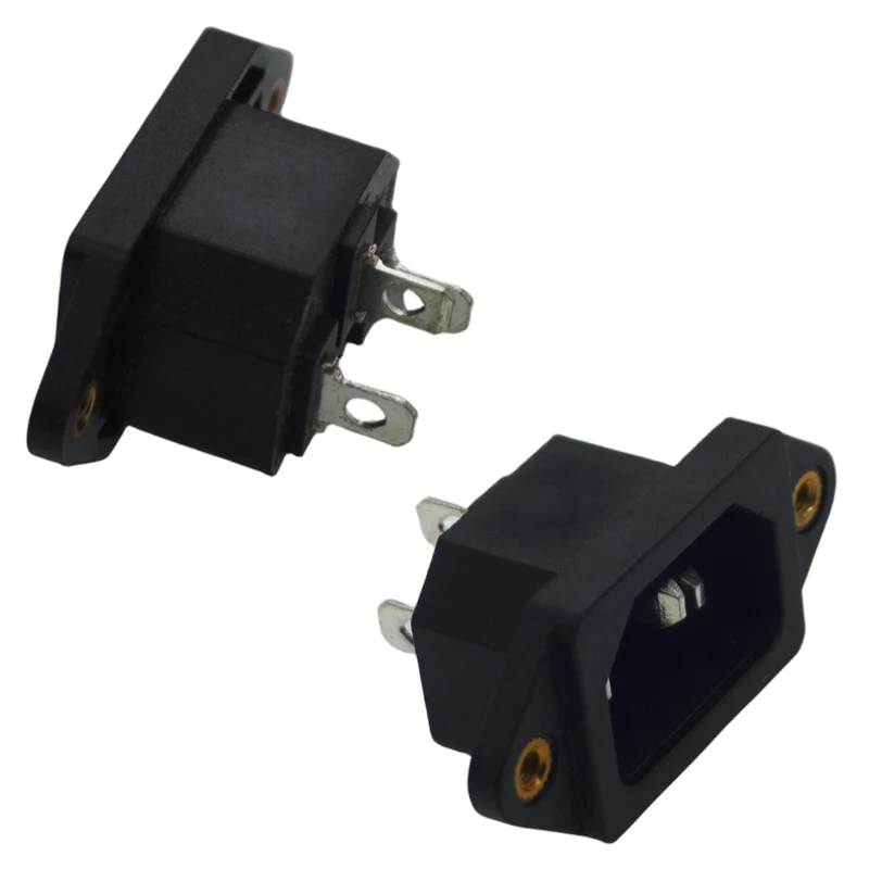 1 шт., 3-контактный входной винт переменного тока IEC 60320 C14, штепсельная розетка с низким током переменного тока, 10 А, 250 В