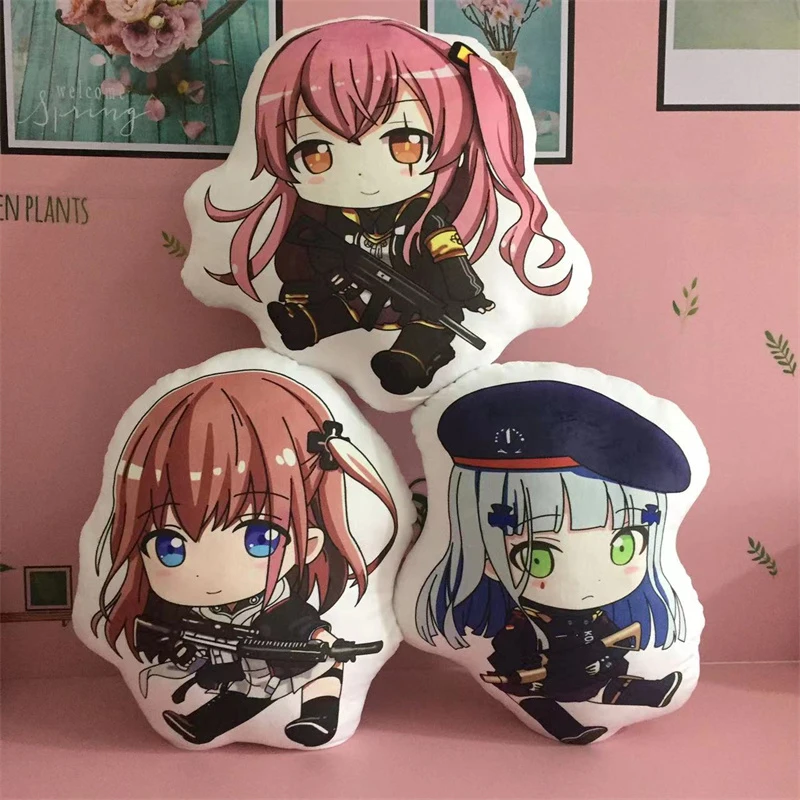 

Аниме 3D подушка для девочек, передняя линия HK416 WA2000, плюшевая кукла, декоративная подушка, аксессуары для украшения дома