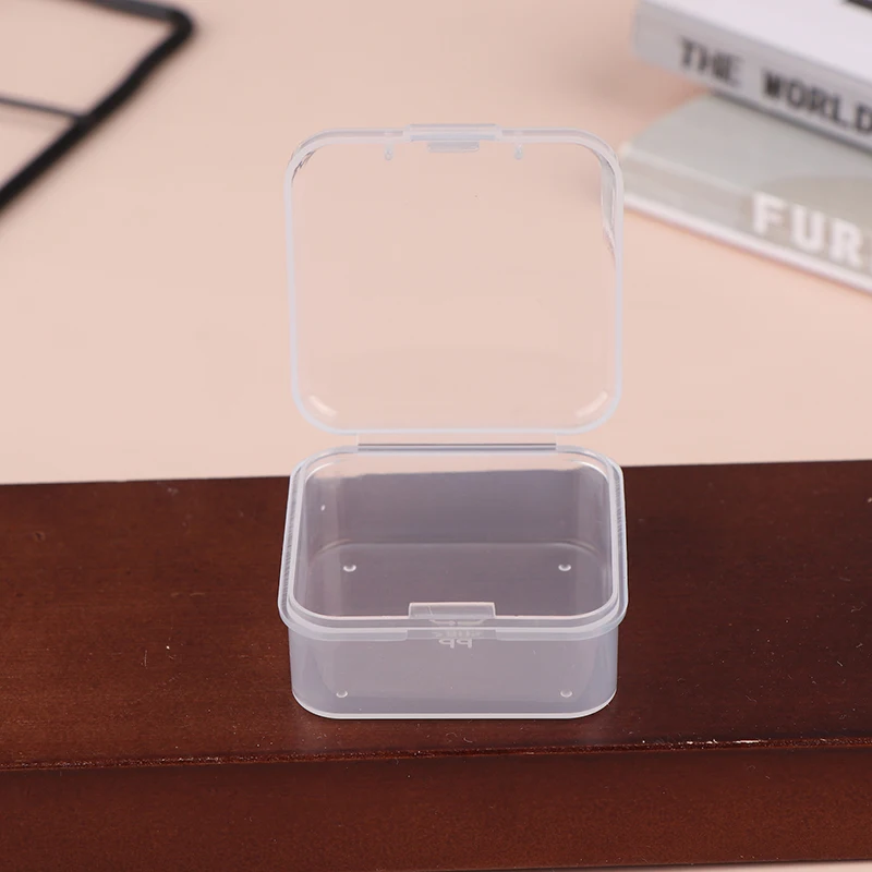 1 шт. мини-коробка для хранения с крышкой прозрачные квадратные пластиковые