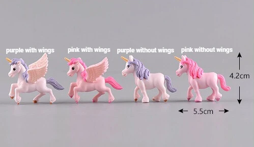 

Миниатюрный Топпер для торта в виде единорога, 2 шт., прекрасная фигурка лошади, украшение для сада «сделай сам», сказочное украшение