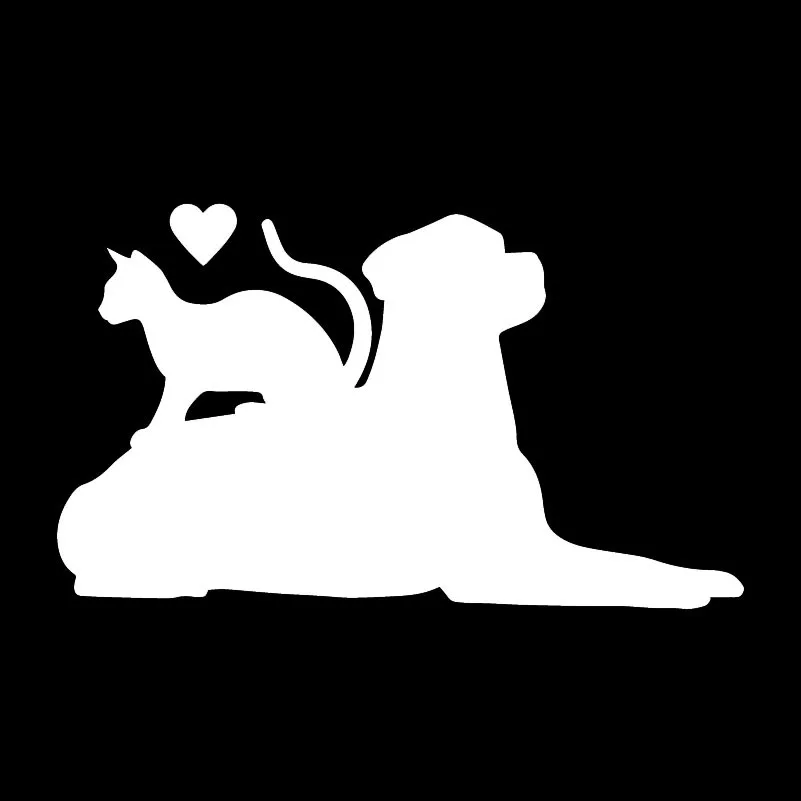 

Vinyl Decal Kitten Dog Labrador Pet Heart Car Stickers Funny Pattern Black/Silver 16X9CM