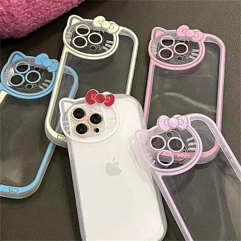 

Factory Direct Selling Cute Cartoon Cat Camera Lens Protective Phone Case For iPhone 13 12 11 Pro XS Max X XR Transparent Shockp
