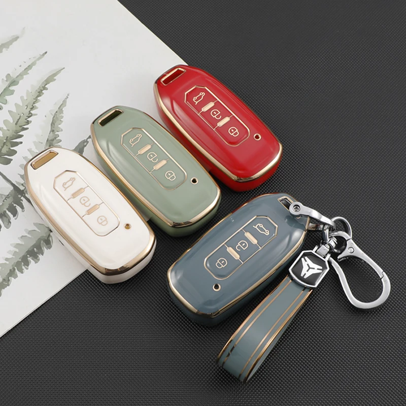 

Auto For Ford Territory EV TPU Car Smart Remote Key Cover Case Bag Shell Holder Protector Key Chain Accessories