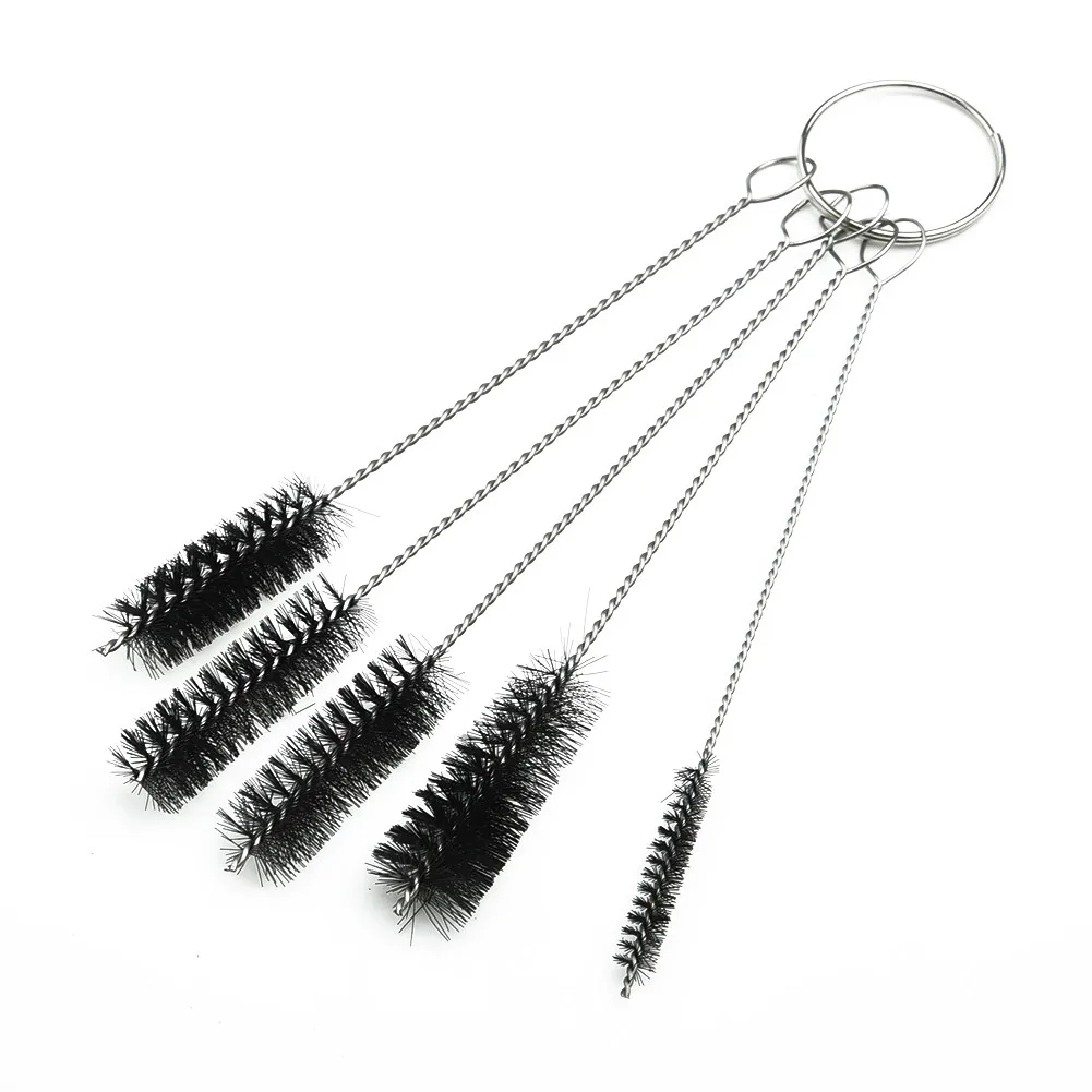 5Pcs/Set 10cm Stainless Steel Straw Brush Cleaner Bottle Tube Pipe Small Long Cleaning Wire Brush Set
