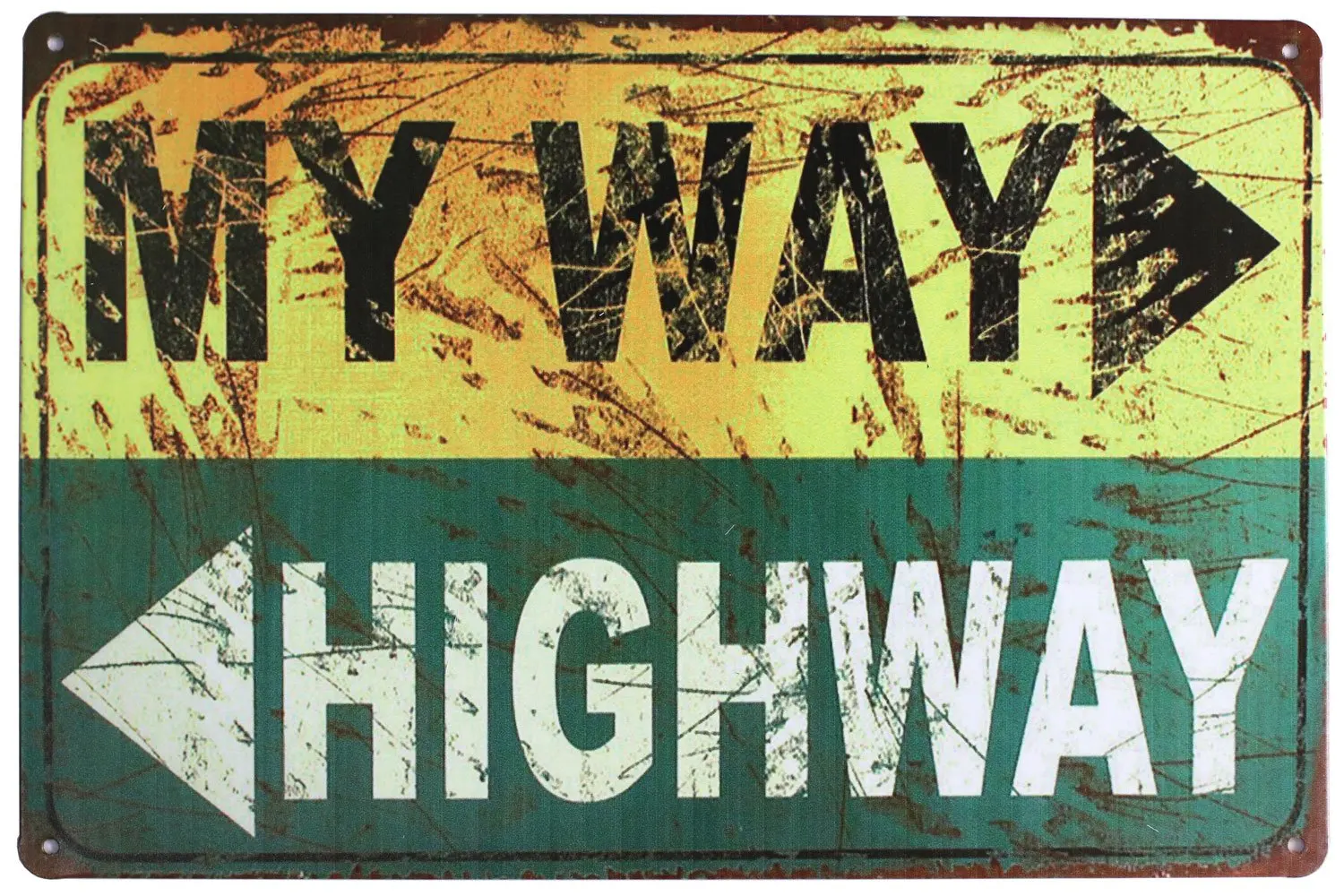 Винтажный металлический знак UOOPAI My Way Highway