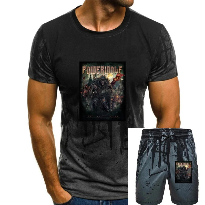 

POWERWOLF - THE METAL MASS-футболка с принтом, мужские футболки с коротким рукавом и круглым вырезом, летняя одежда, футболка