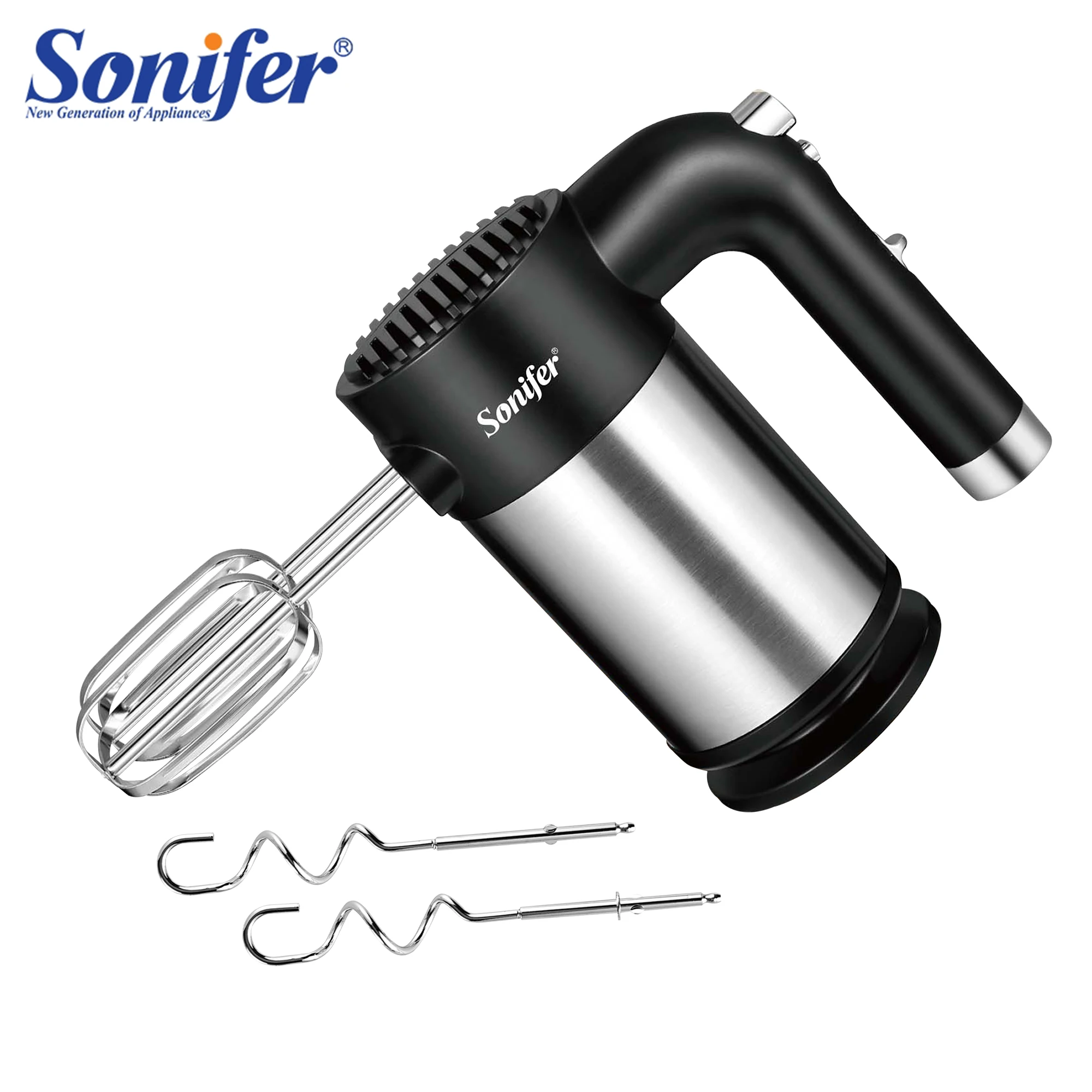 

300W Food Mixer Electric Cuisine Kitchen Blender With Dough Hooks Chrome Egg Beater Hand Mixer Machine For Sweets Bakery Sonifer