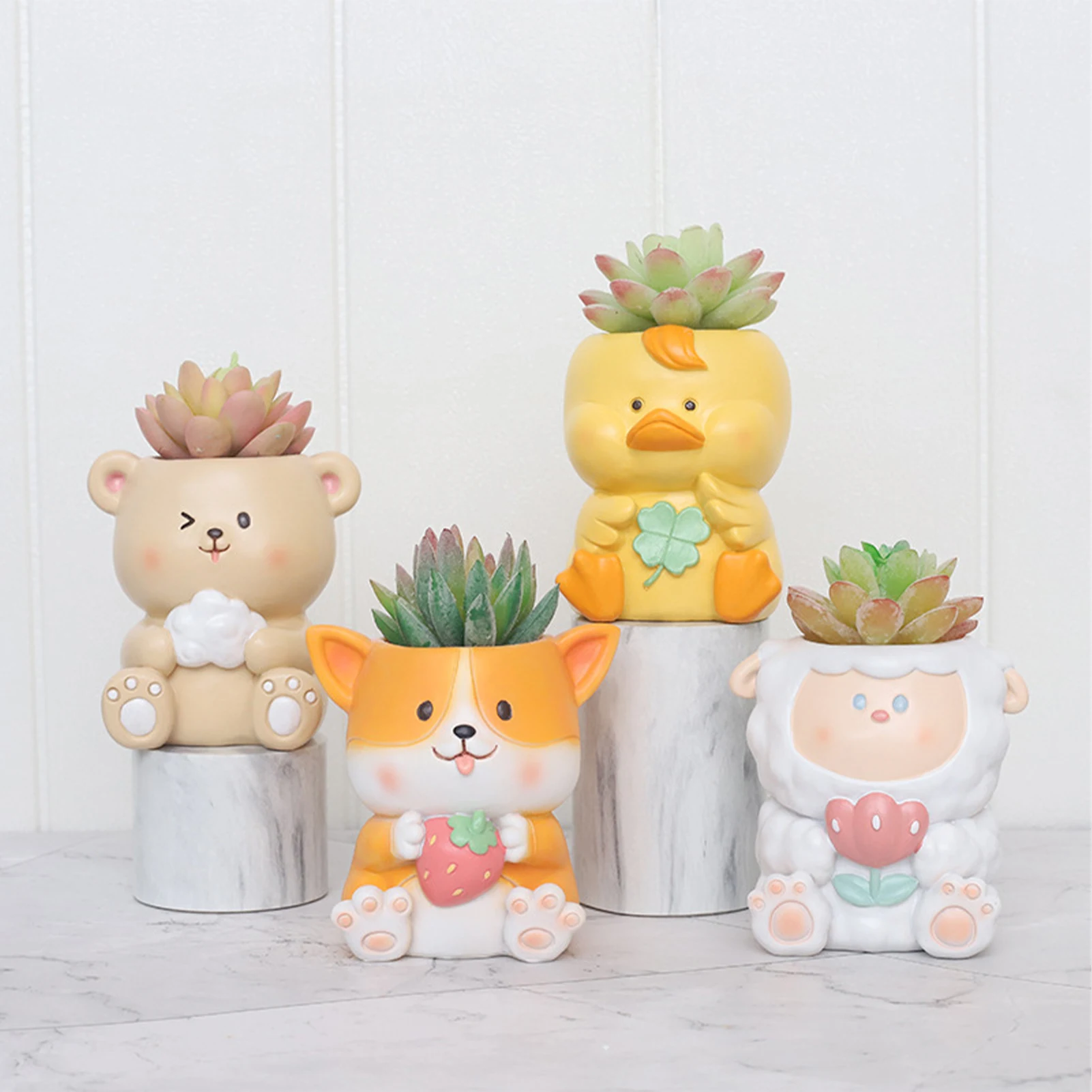 

Цветочные горшки, садовые аксессуары, горшок для растений ручной работы садовая смола, горшок для суккулентов, милый Контейнер для зеленых ...