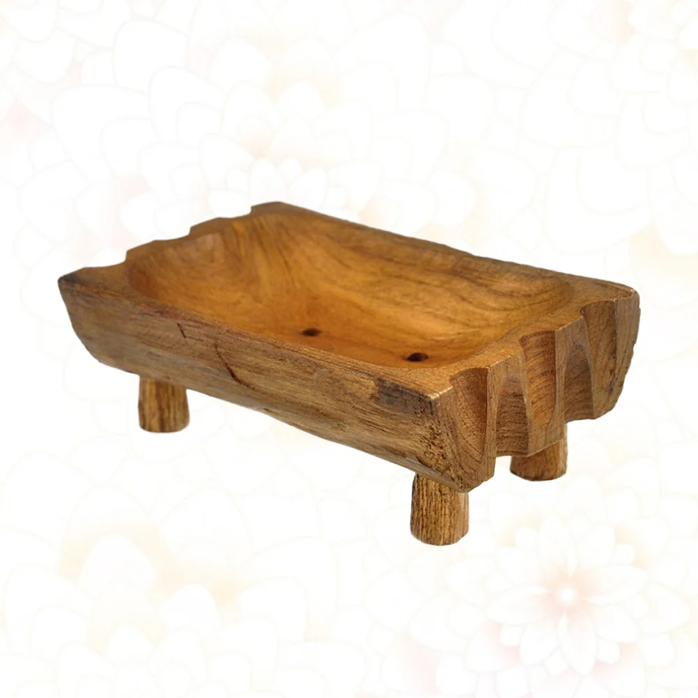 

Soap Holder Wooden Dish Stand Sponge Rectangulardrain Case Draining Savershower Bathtub Rack Tray Box