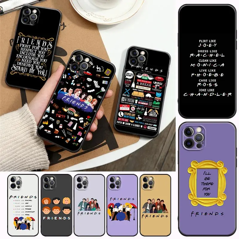 

Funny Friends TV Show Comics Phone Case For Apple iPhone14 13 12 11 Pro Max Mini 8 7 SE XR XS Plus Black Cover Fundas Coque Capa