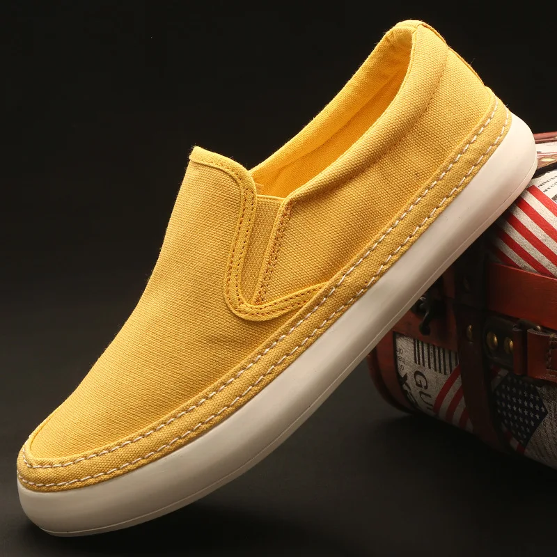 

2023Men's Casual Shoes Breathable Canvas Shoes Lightweight Men's Vulcanized Shoes Soft Flat Shoes Outdoor Men's Sneakers Loafers