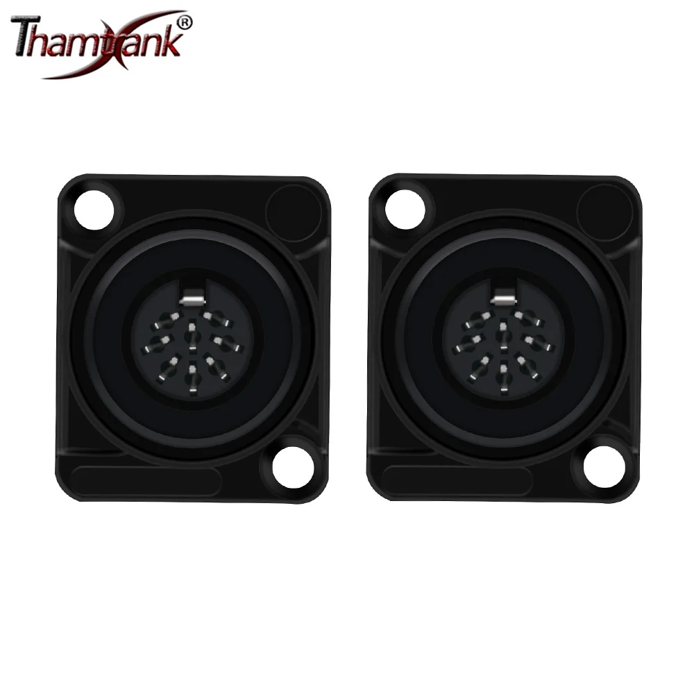 

4pc D-type DIN Female 8Pin Jack Socket Connector Black Panel Mount Soldering For Digital Microphone