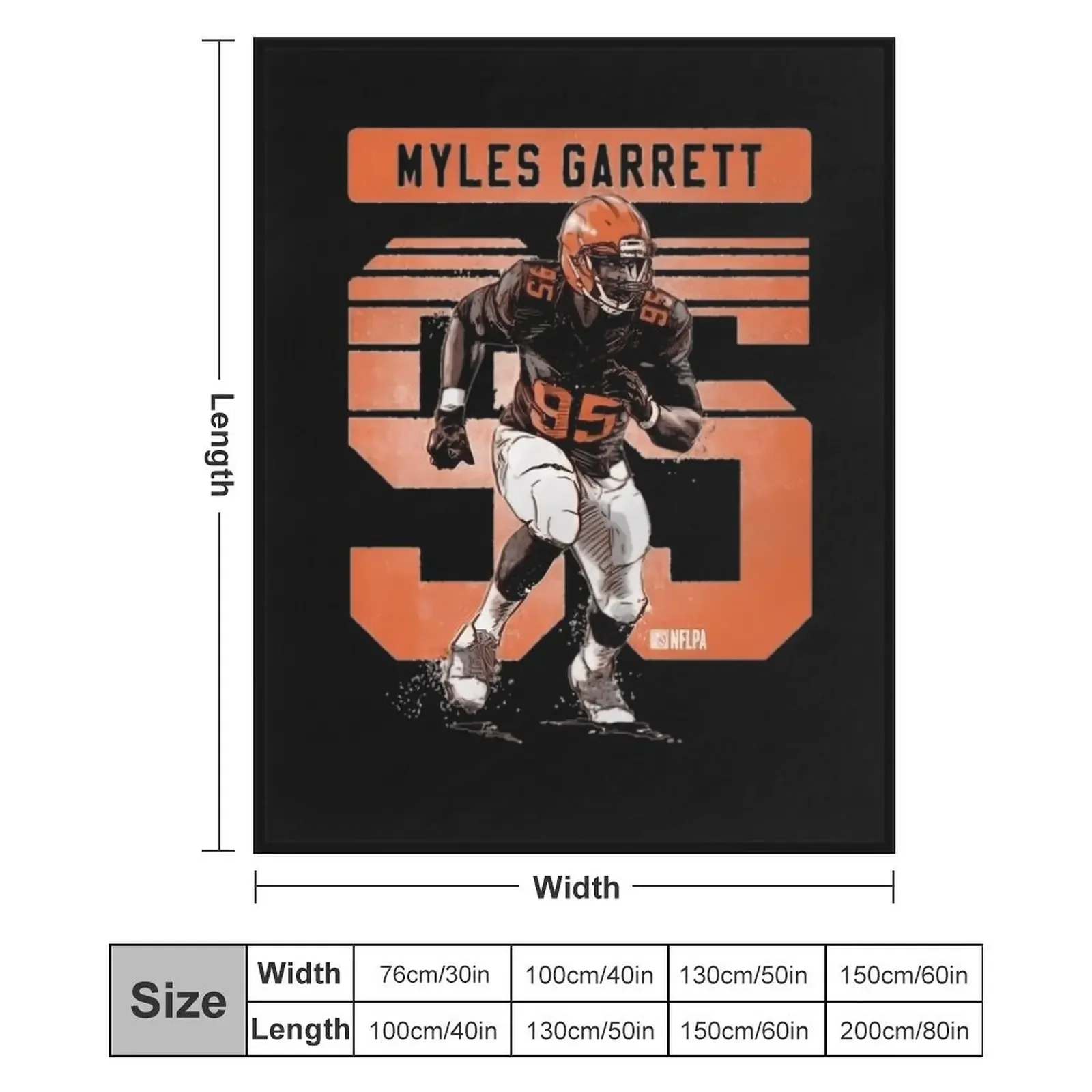 Одеяло Myles Garrett 95 для любителей Cleveland Browns декоративное одеяло дивана походные