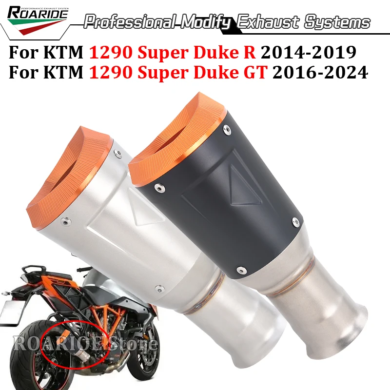 Фото Выхлопная система Slip-On для мотоциклов KTM 1290 Super Duke R GT 2014-2019, 2016-2024: Модифицированная выхлопная труба с CNC-глушителем №1