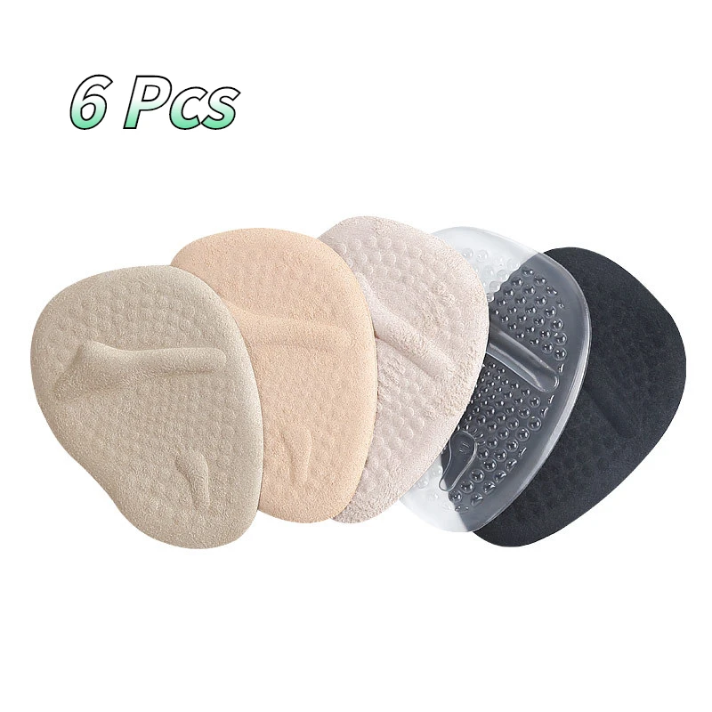 6 Pcs Anti-slip Forefoot Pad High Heel Pad Half Size Pad Forefoot Pad Padded GEL Forefoot Pain Pad Shoes Insoles for Women Solid