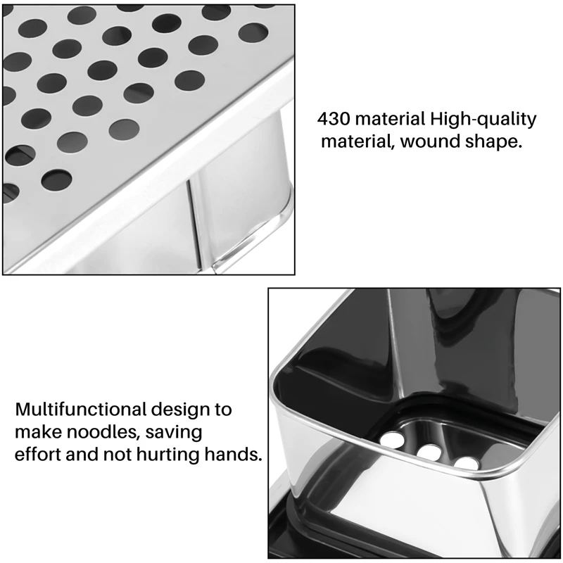 Спаetzle Maker из нержавеющей стали с удобной резиновой ручкой для пельменей и лапши