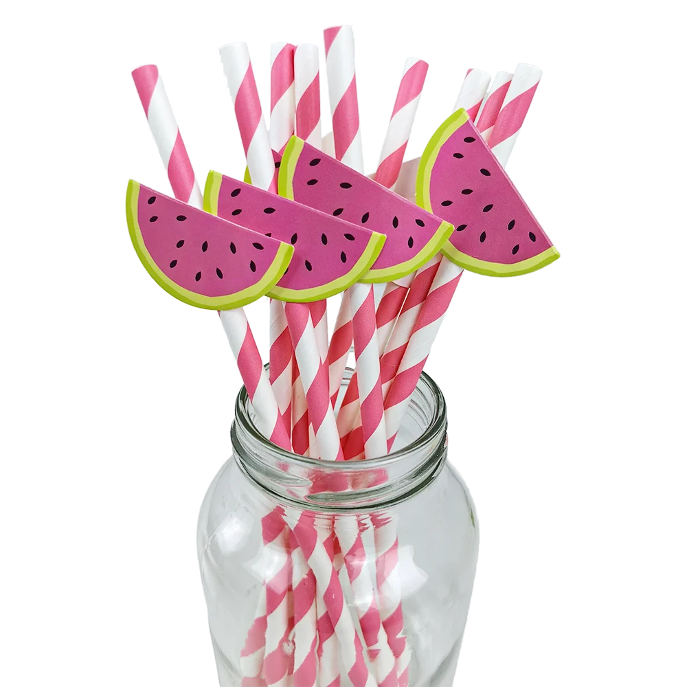 20 шт. бумажные соломинки для сладких фруктов милые с клубникой апельсином и