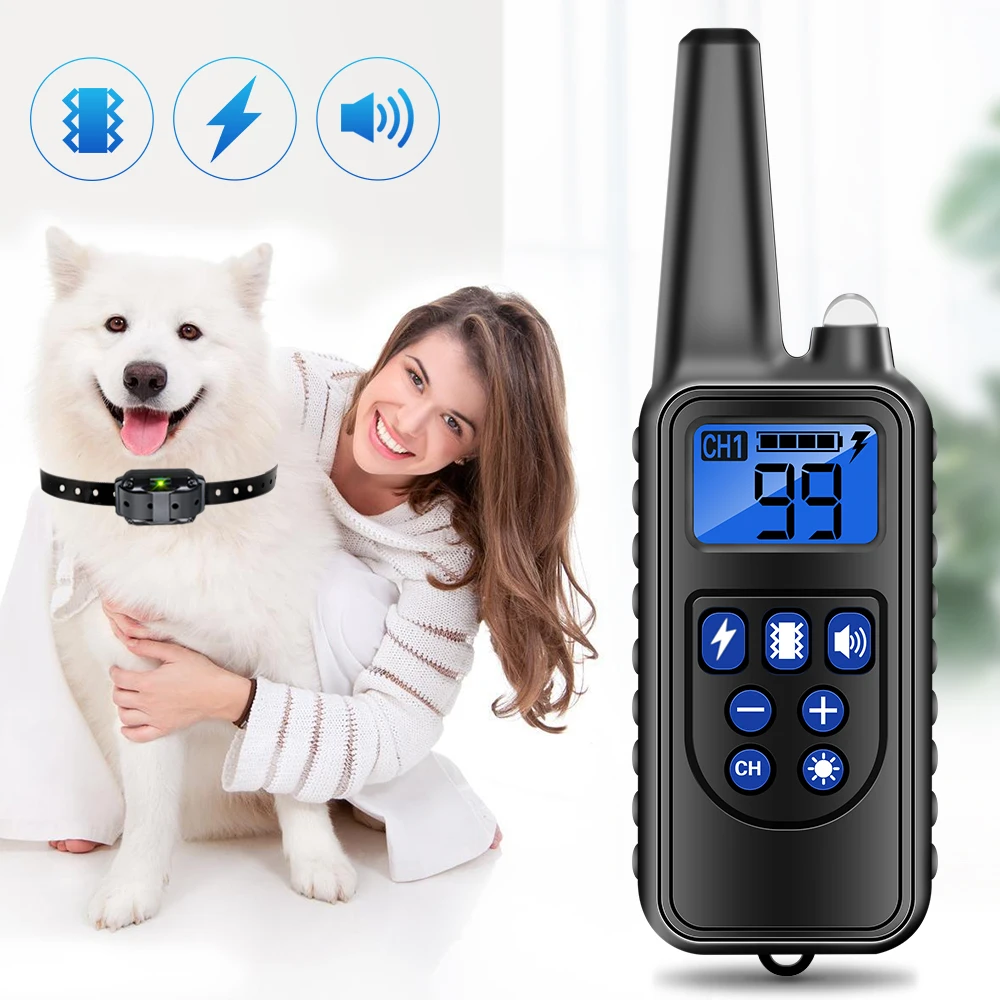 

Electric Dog Training Collar With Remote Controller Waterproof Rechargeable Pet Collar With LCD Display for All Size Dogs 40%Off