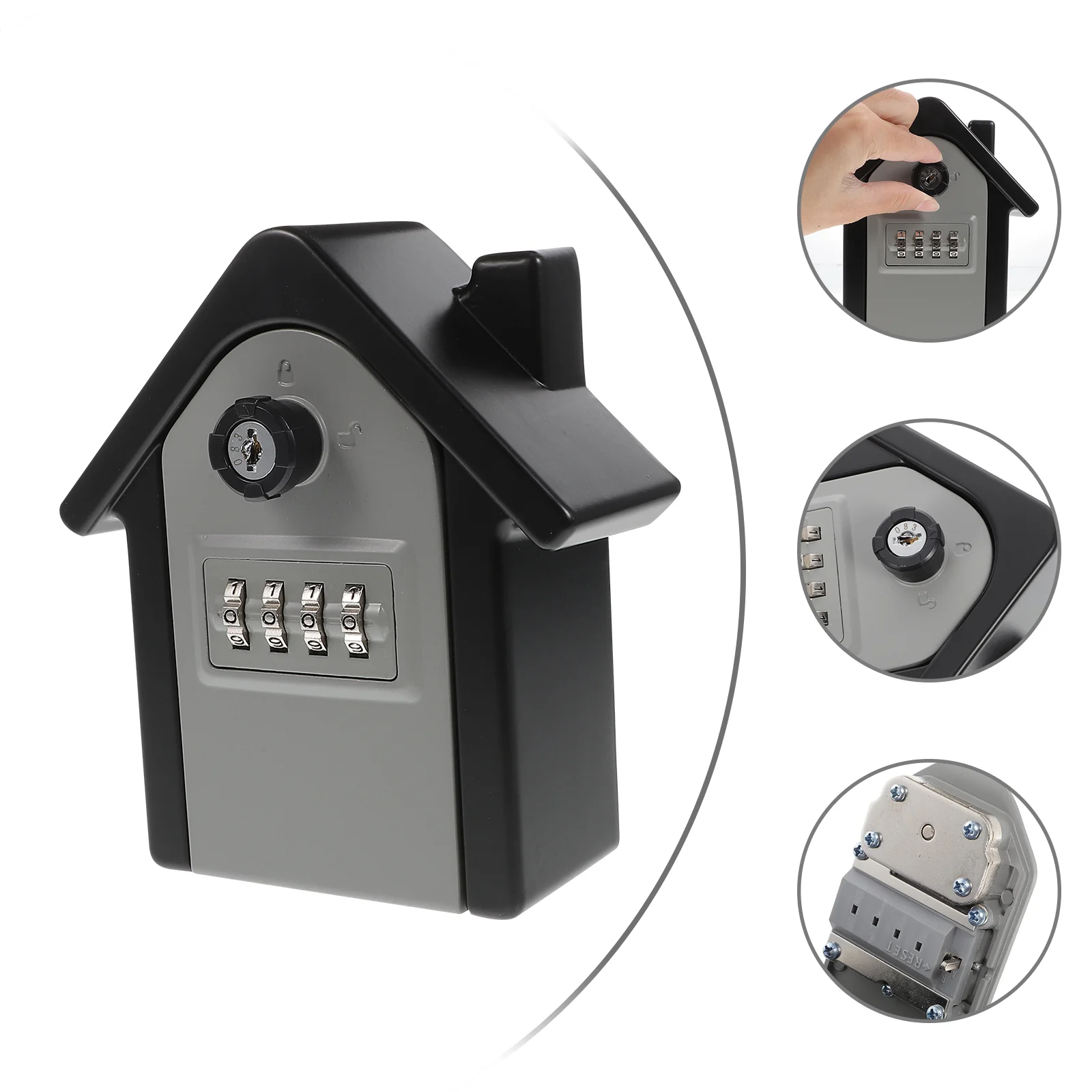 

Anti-Theft 4 Password Key Box House Shaped Key Lock Box for Outside Wall Mounted Safe