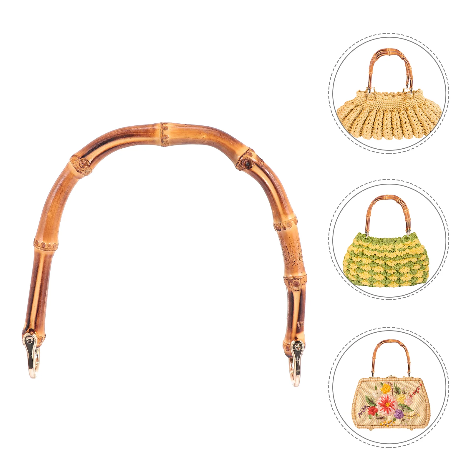 

Handle Purse Handbag Replacement Handles Bamboo Strap Diy Straps Wooden Accessories Tote Metal Beach Making Supplies Accessory