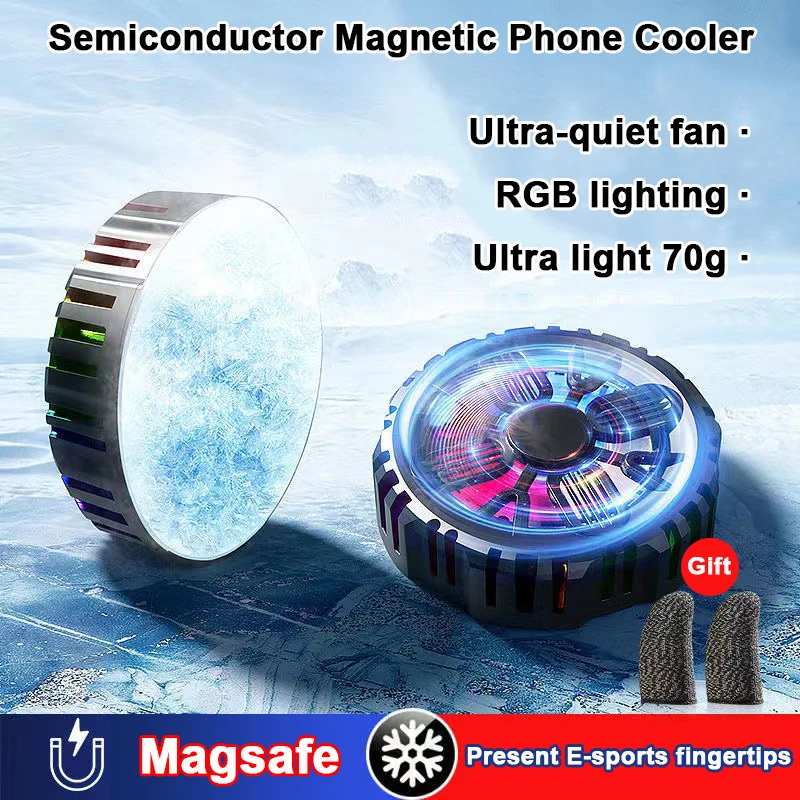 

2022 new mobile phone cooler magnetic semiconductor radiator Magsafe PUBG RGB phone tablet radiator game for iPhone ipad xiaomi