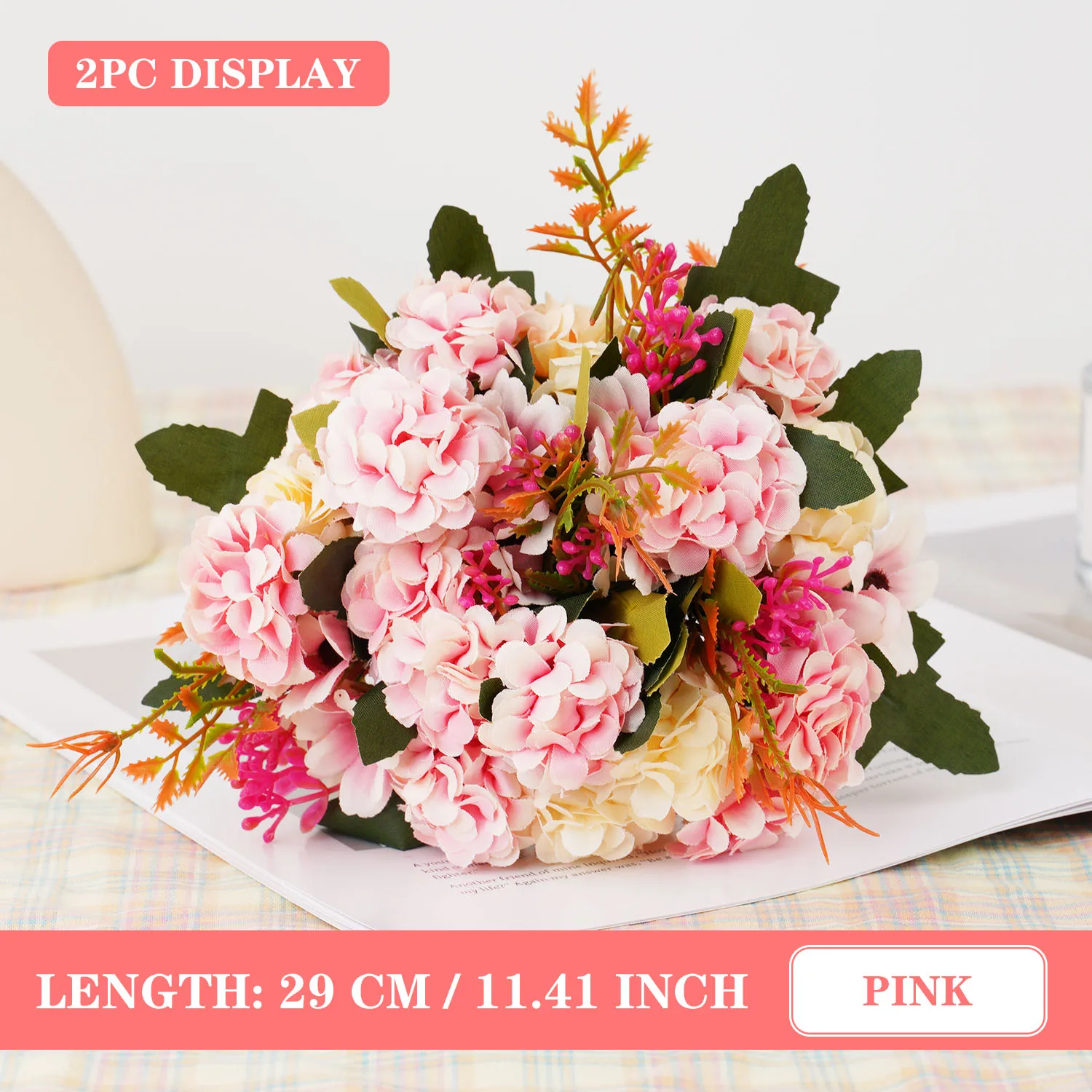 

Искусственные белые шелковые гортензии FGHGF, 5 вилок