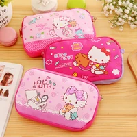 takara tomy hello kitty cute cartoon portable wallet id bag zipper coin purse wrist bag student pencil bag