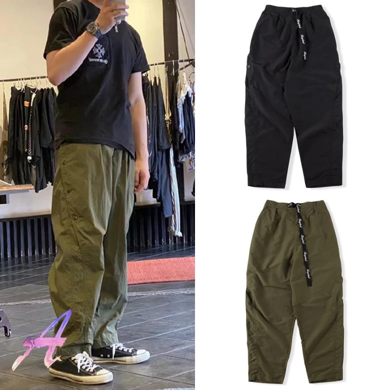 22ss High Street Fashion KAPITAL Casual Pants Loose Tapered Breasted Military Trousers Drawstring Cargo Pants