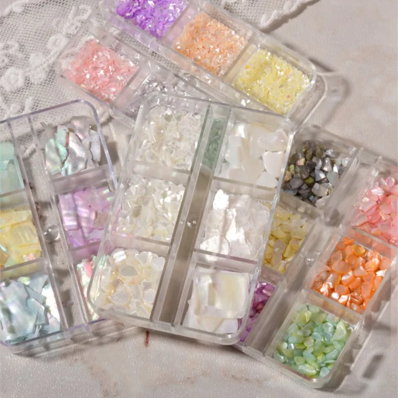 6 сеток/коробка натуральный нерегулярный кусочек ракушек чешуйки подвески для