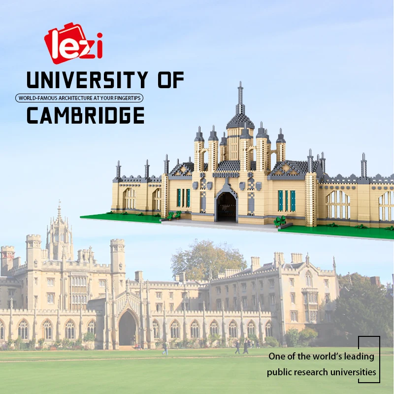 

World Architecture Cambridge University Building Blocks Toys 3D DIY Mini Micro Diamond Bricks Model Toy for Children Gifts 8030