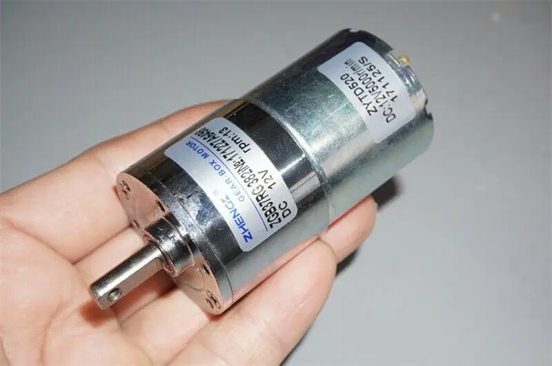 Micro 37 мм полностью металлический редуктор постоянного тока 12 В 13 об/мин, редуктор медленной скорости, двигатель 63 мм, мотор с высоким крутящим моментом, коробка передач типа ZGB37