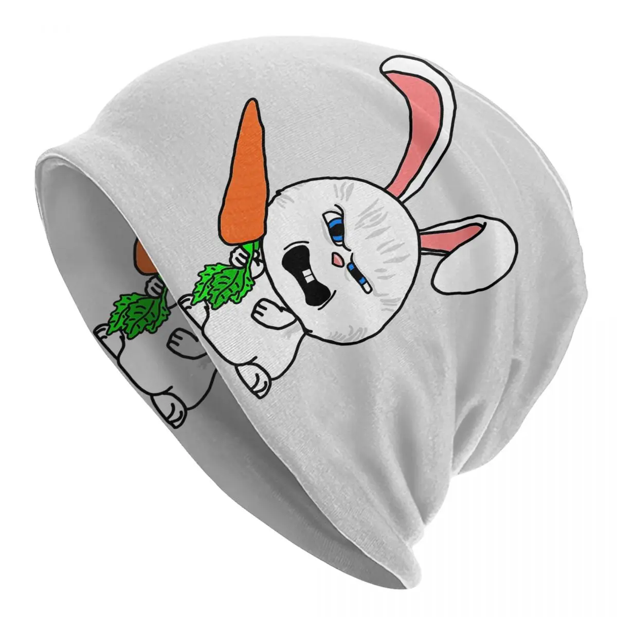 Angry Rabbit Adult Men's Women's Knit Hat Keep warm winter Funny knitted hat