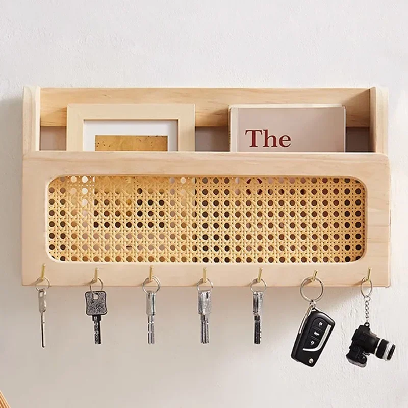 Доска для сообщений из цельного дерева 2-уровневые веерообразные полки ротанга