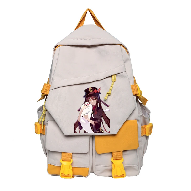 

Genshin Impact Casual Bookbag Fashion Color Patchwork Cute Women /men Backpacks for School Teenagers Girls or Boy Schoolbags