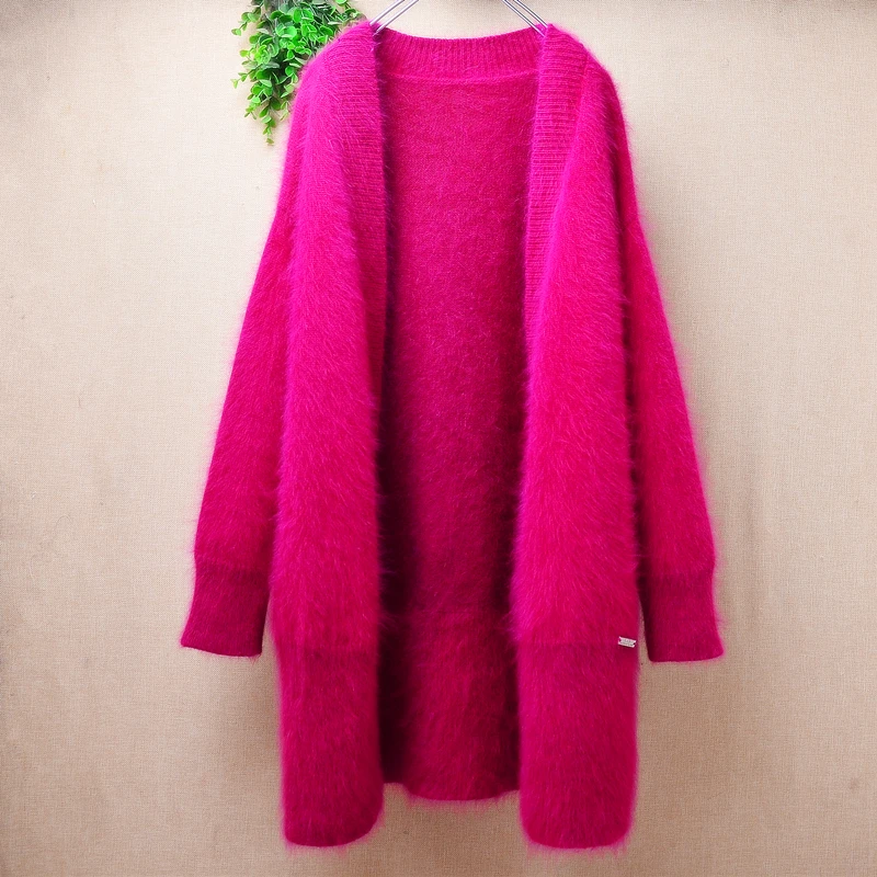 Женская осенне-зимняя одежда с розами кашемировый вязаный кардиган из волосатой