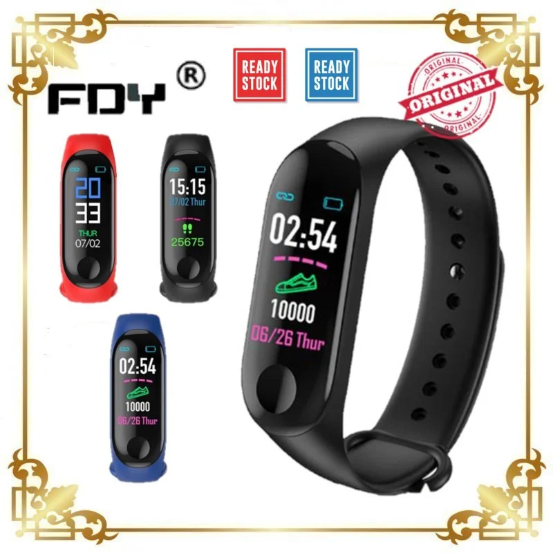 

[Original] FDY M3 Stepping Heart Rate Blood Pressure Sleep Monitoring Bluetooth Smart Watch Jam Tangan Lelaki Wanita