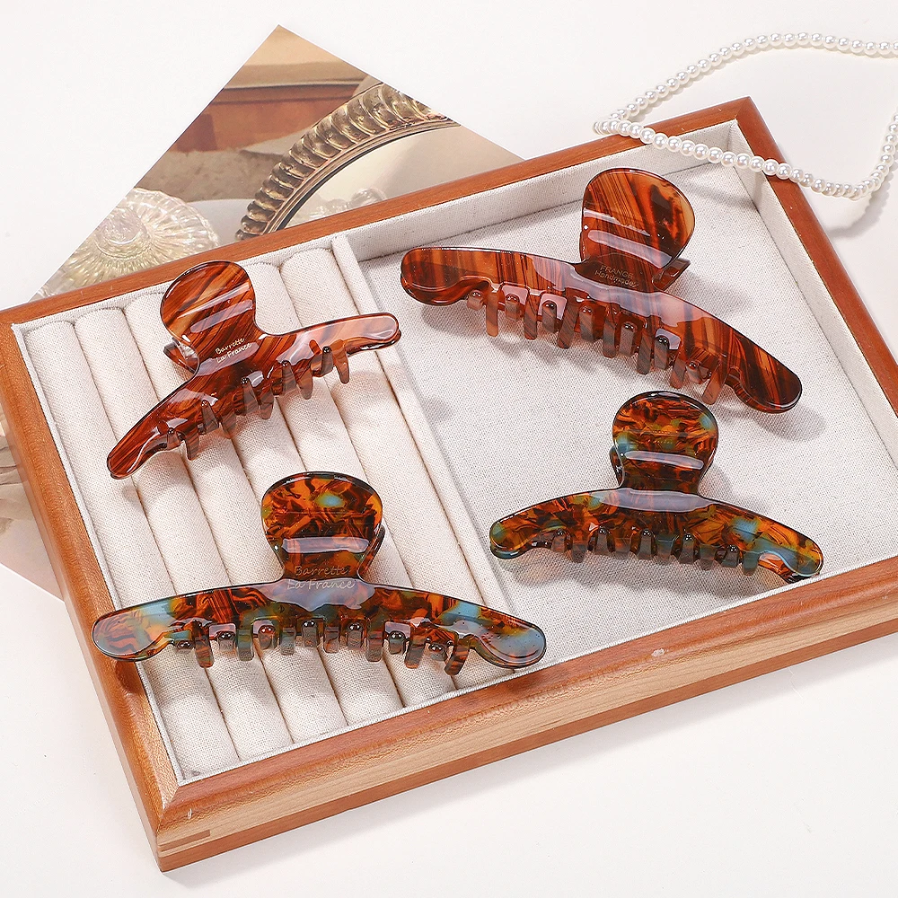 Женские ацетатные леопардовые когти для волос шикарные заколки в виде краба