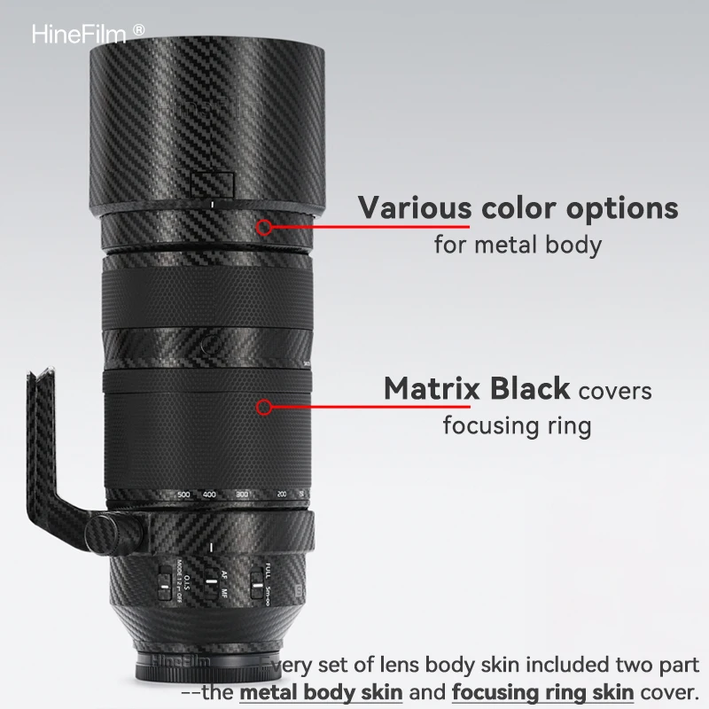 Фото Hinefilm Skin для Lumix S 100 500, наклейка на объектив 100500, наклейка на объектив для Panasonic 100-500 мм f/5-7,1, защитная пленка для объектива №3