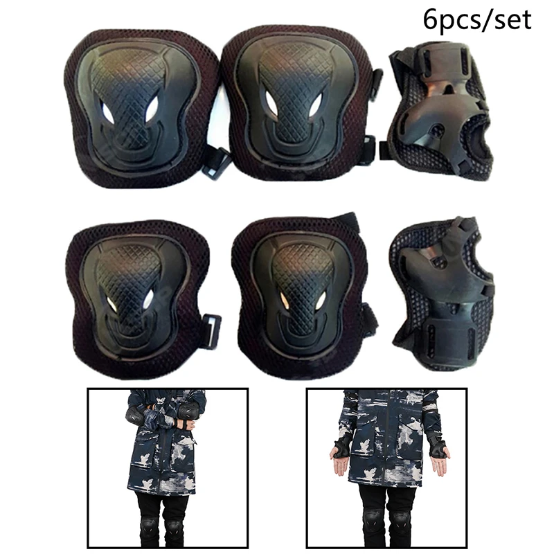 

6Pcs Kneepad Motorcycle Bicycle Knee Protector Ski Skateboard Pads Guard