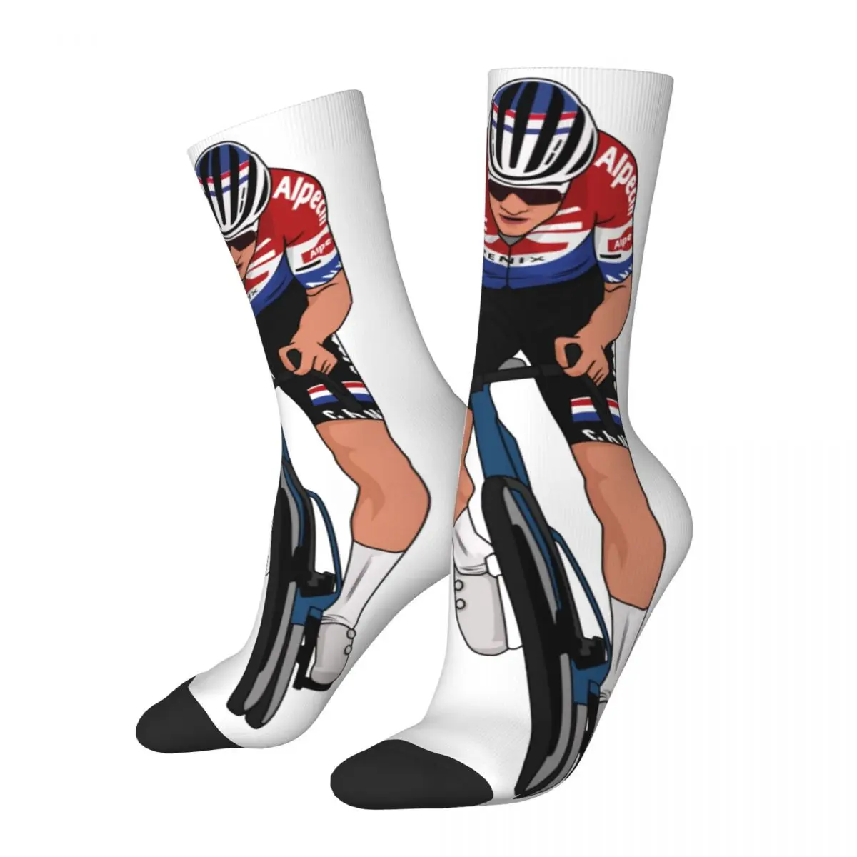 

Cycling Mathieu Van Der Poel MVDP Socks Comfortable Casual Socks Novelty Merchandise Middle Socks Best Gift For Bicycle Ride