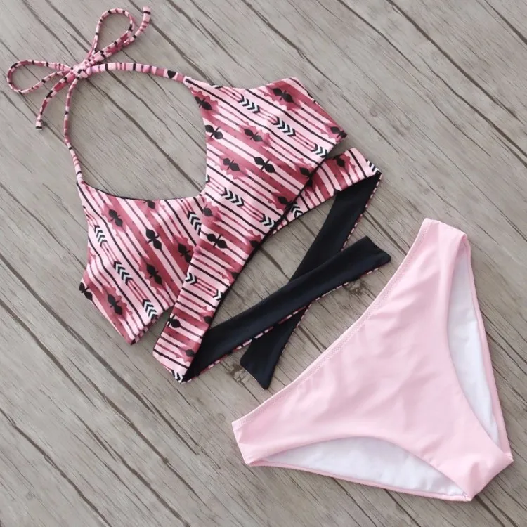 

LUCYLEYTE New Swimwear Digital Print Bikini Sexy Swimwear AliExpress Explosion