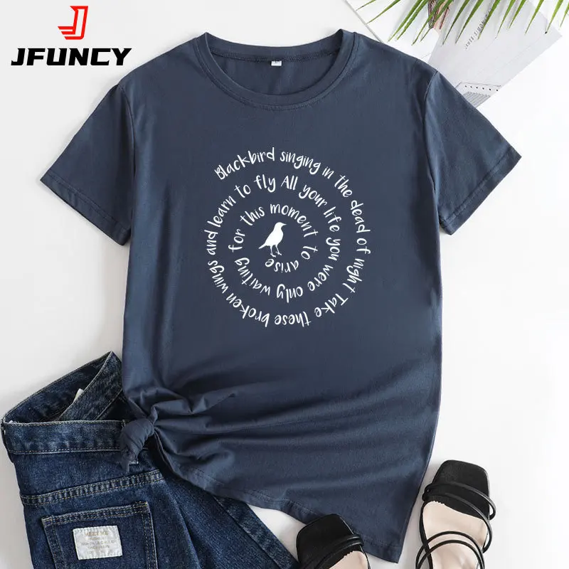 

JFUNCY Women Oversized T-shirt Female Short Sleeve Tee Tops 2023 Summer Woman Clothes Funny Graphic T Shirts Women's Tshirt