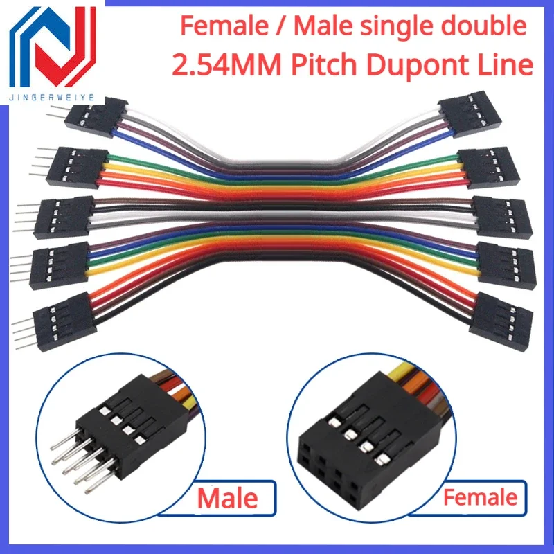

2PCS 2.54MM Pitch Dupont Line Female / Male single double 2P-20 Pin Dupont Cable Connector Jumper Cable Wire 10cm/20cm/30cm