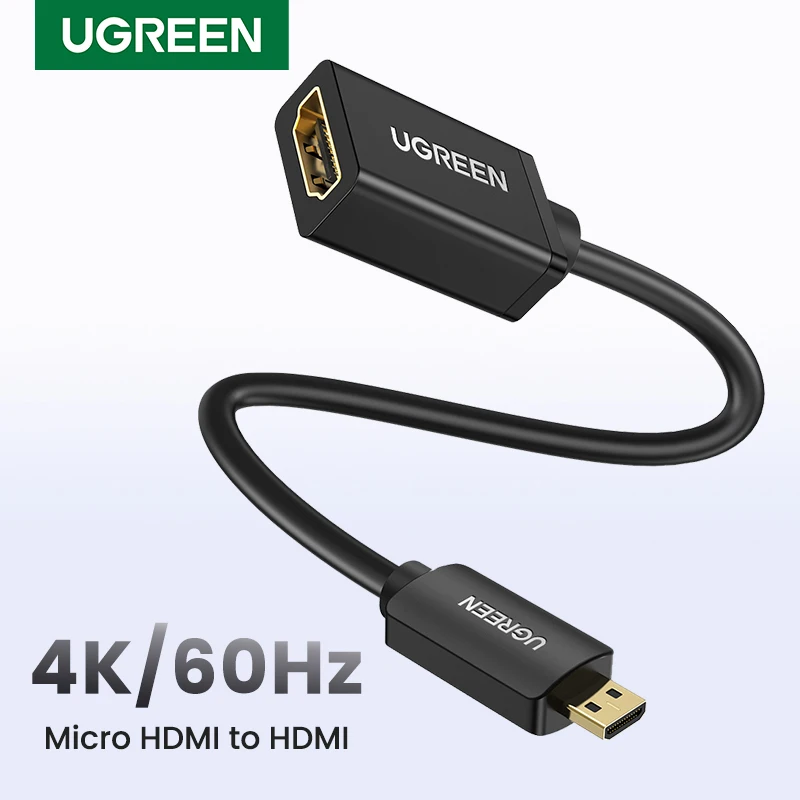 

UGREEN Micro HDMI-совместимый адаптер 4K /60Hz Micro Male to Female преобразователь кабельного разъема для Raspberry Pi 4 GoPro Micro