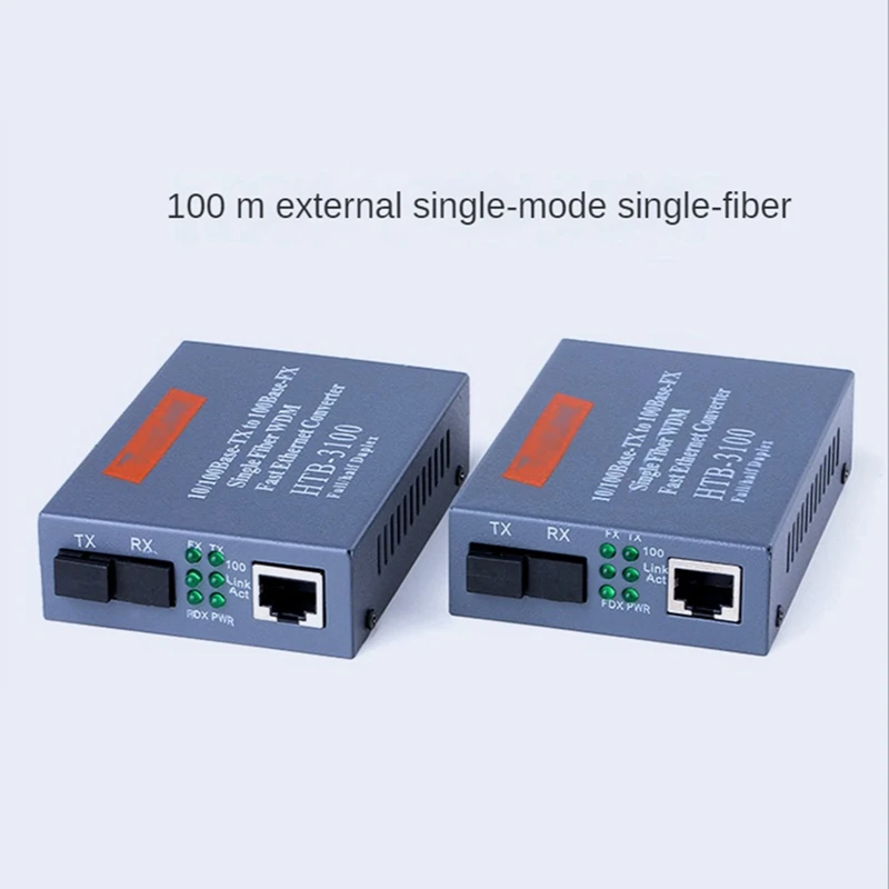 1 пара HTB-3100 25Km SC 10/100M волоконный трансивер одномодовый одноволоконный