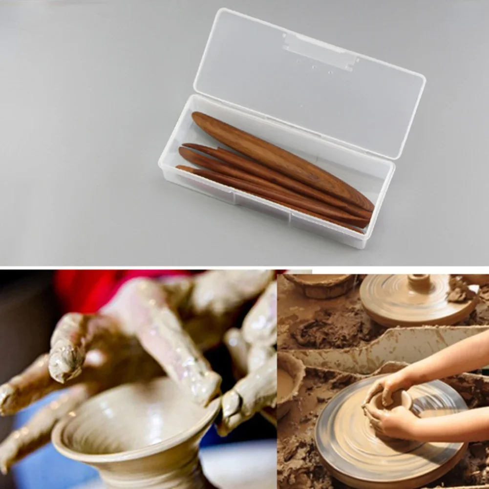 7 шт. инструменты для скульптуры из глины красного дерева с коробкой хранения