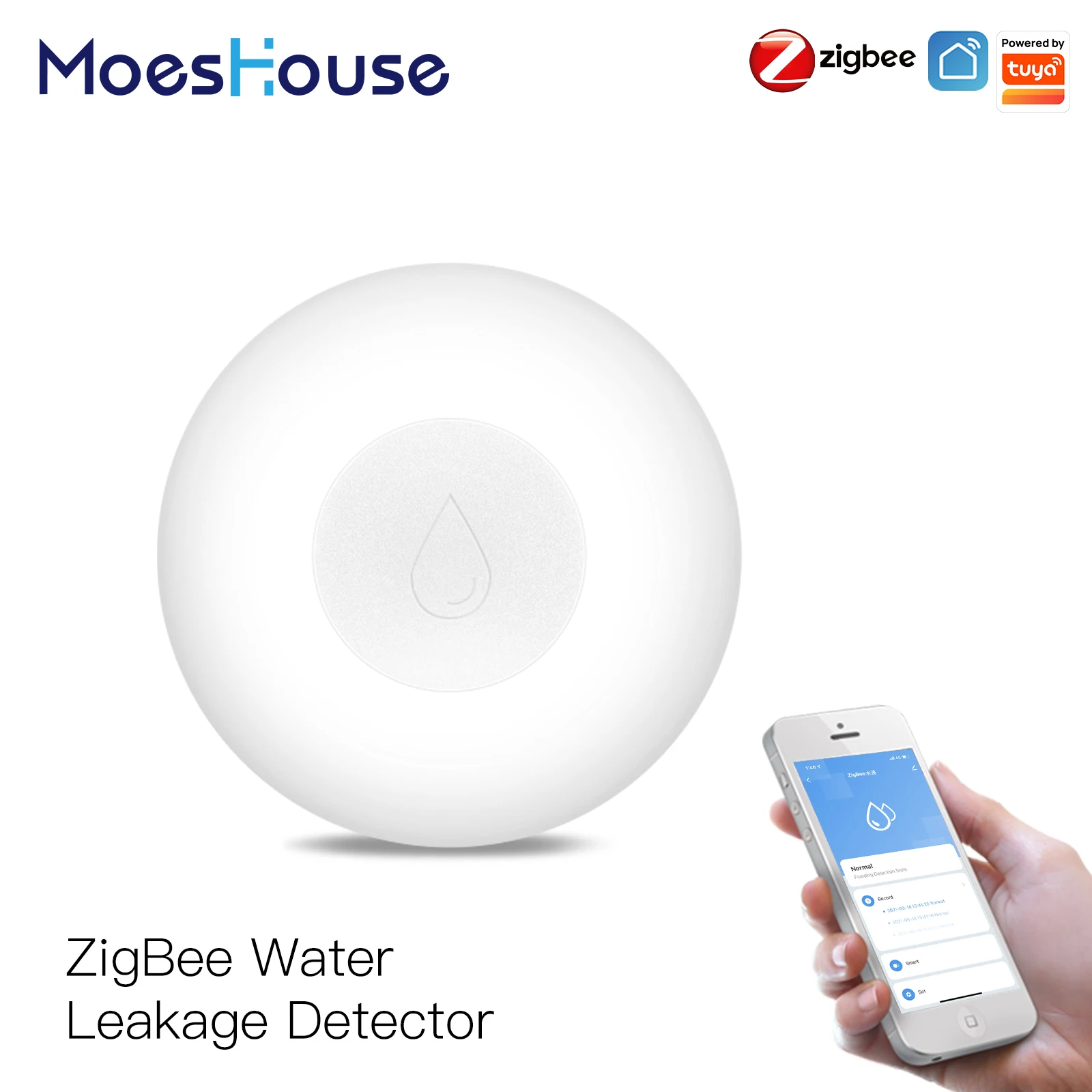 

Умный датчик утечки воды ZigBee, система сигнализации Tuya/Smart Life с дистанционным управлением через приложение